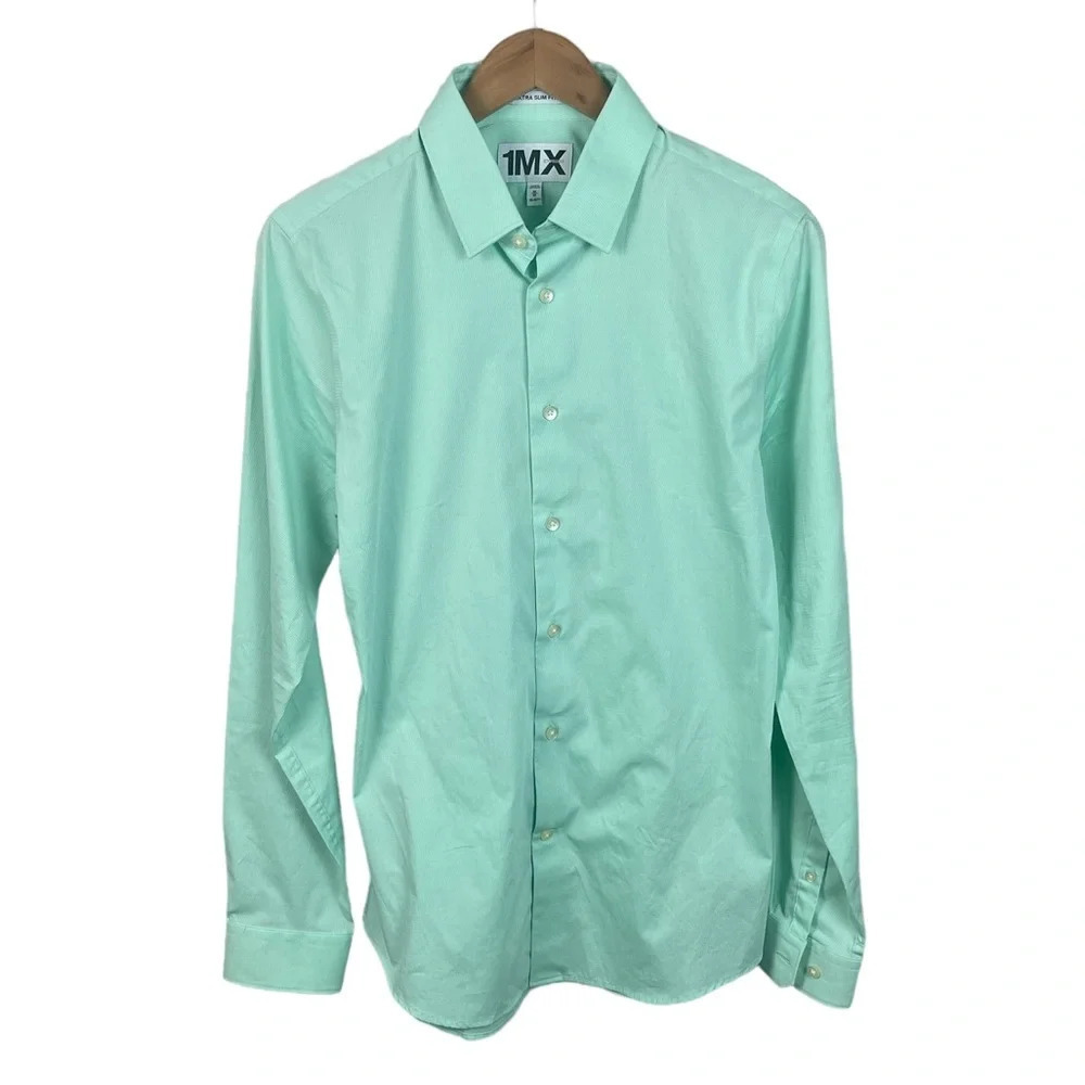 BF797 Mens Express 1MX Extra Slim Fit Designer Button Down Dress Shirt 15-15.5 M